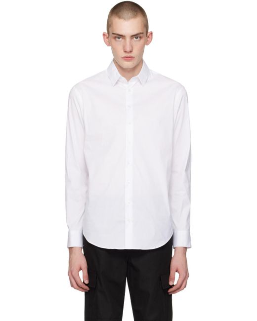 Chemise ajustée blanche Giorgio Armani pour homme en coloris White