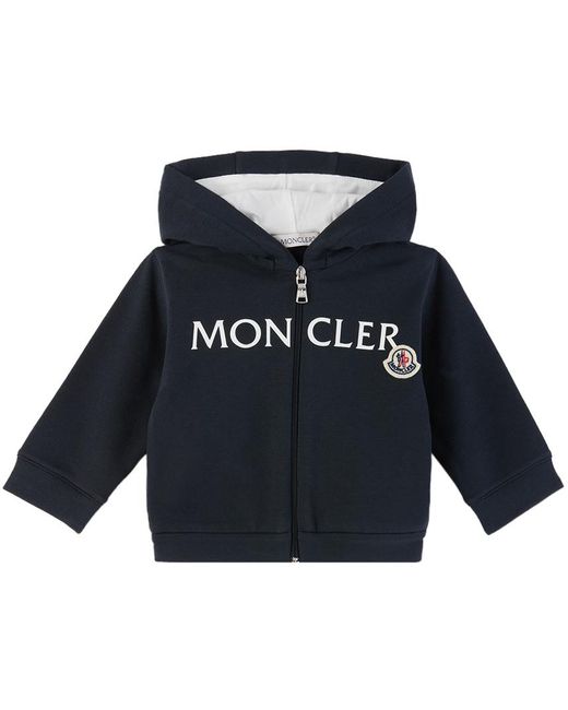 Moncler ベビー｜ネイビー ロゴプリント スウェット セットアップ Blue