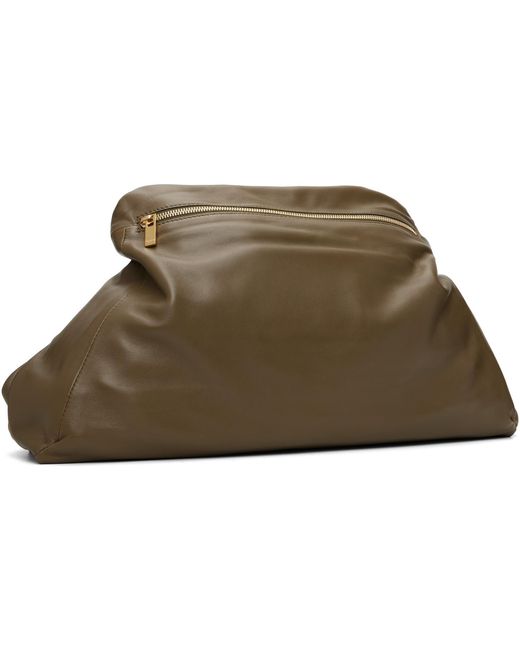 Balmain Green 'dinner At 8' Medium Smooth Leather Clutch