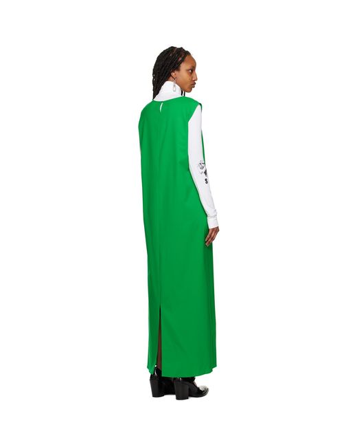 Raf Simons Green Crewneck Maxi Dress