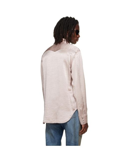 Acne Textured Satin Button-Up Shirt for men