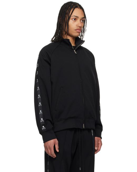 Mastermind Japan Black Boxy Skull Tape Jersey Track Jacket for men