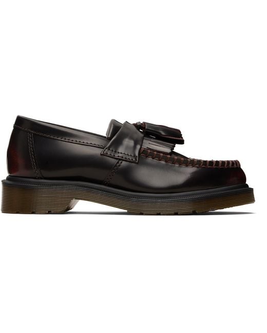 Dr. Martens Black Burgundy Adrian Arcadia Leather Tassel Loafers