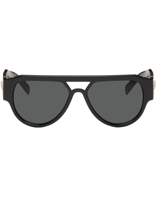 Versace Medusa Stud Aviator Sunglasses in Black for Men Lyst