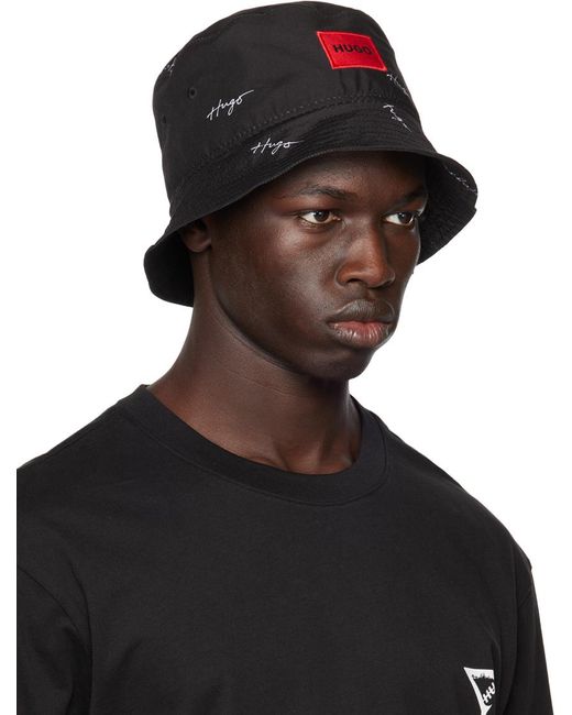 Chapeau bob noir à écusson HUGO pour homme en coloris Noir | Lyst