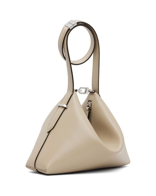 Totême Natural Taupe Bevel Leather Wristlet Clutch