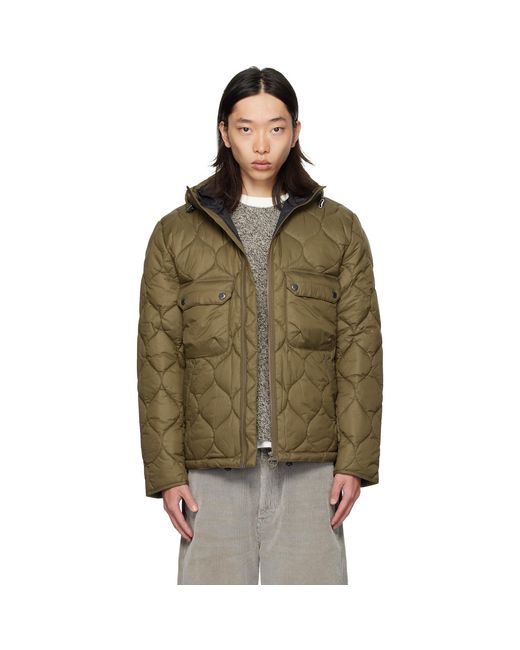 Barbour Green Khaki Re-Engineered Hooded Spey Quilted Jacket for men
