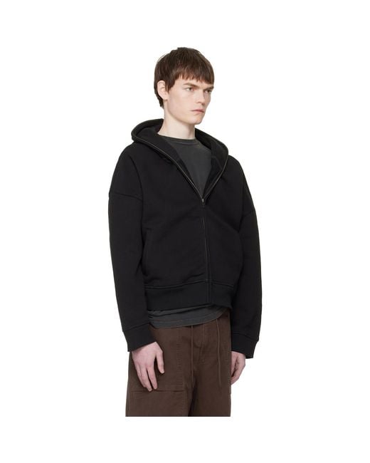 Entire studios Black Eternal Zip Hoodie for men