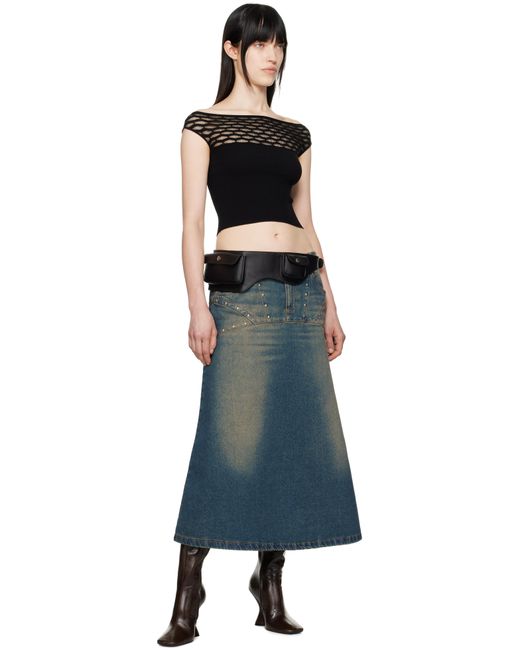 GIMAGUAS Ssense限定 ブラック Avenue オフショルダー トップス Black
