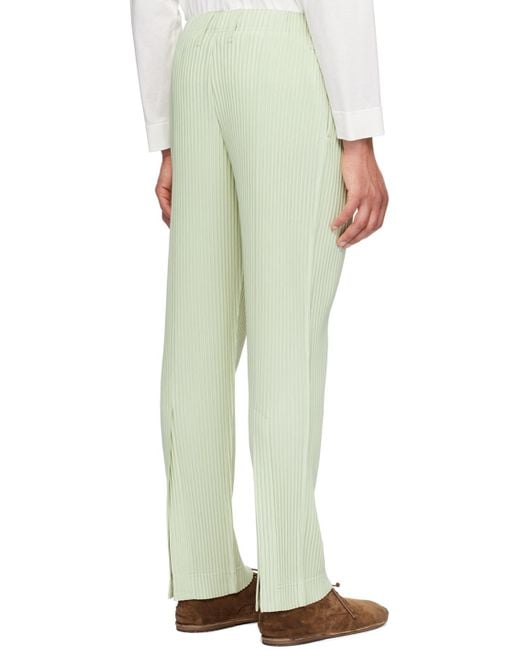 Homme Plissé Issey Miyake Natural Homme Plissé Issey Miyake Green Tailored Pleats 1 Trousers for men