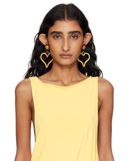 Boucles D'Oreilles À Gros Ornement En Forme De Cœur Levens Jewels en coloris Black