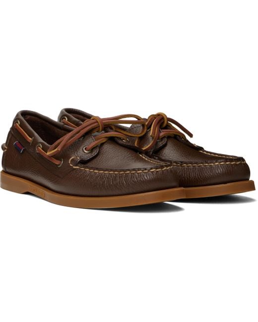 メンズ Sebago ブラウン Portland Martellato デッキシューズ Black