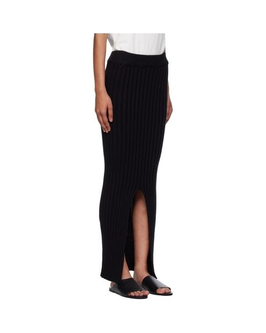 Baserange Black Macau Midi Skirt