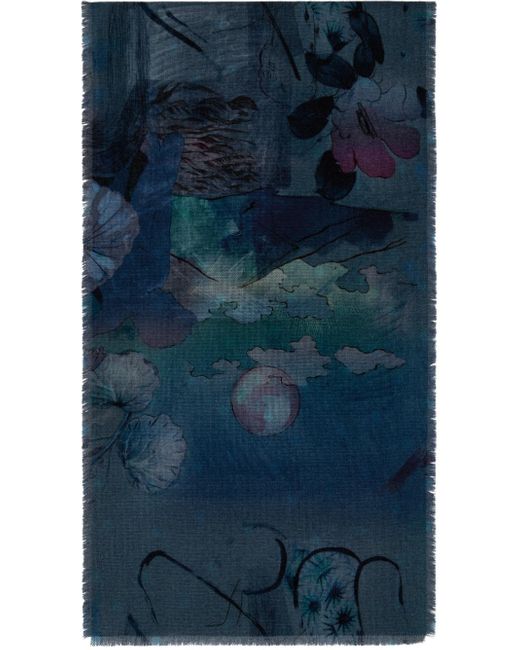 Paul Smith Blue Narcissus Scarf for men