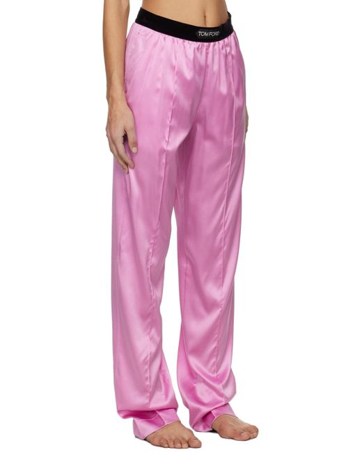 Pantalon de pyjama rose à taille élastique Tom Ford en coloris Pink