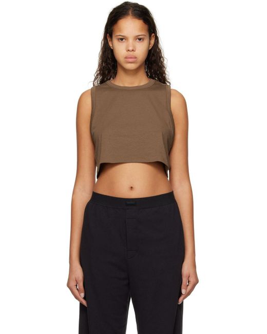 Skims Brown Boyfriend Tank Top in Black Lyst