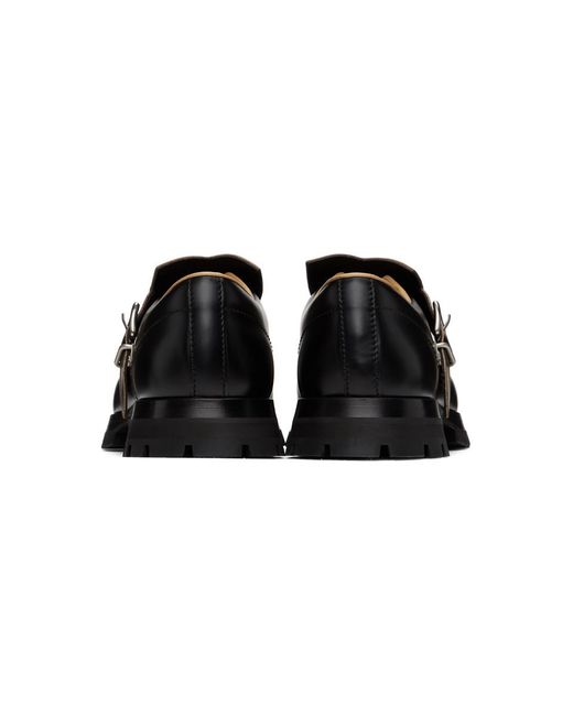 Jil Sander Black Leather Monk Derbys for Men | Lyst