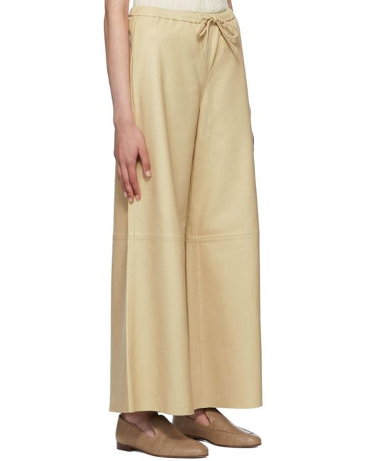 By Malene Birger Natural Beige Vigaia Leather Pants