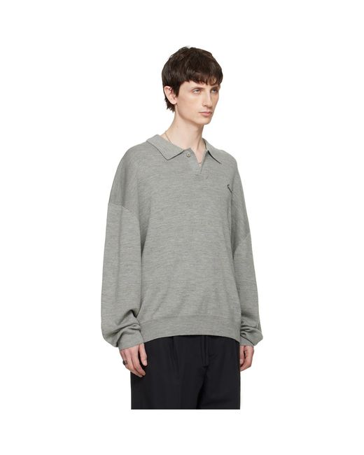 Fear Of God Gray Signature 90S Knit Polo for men