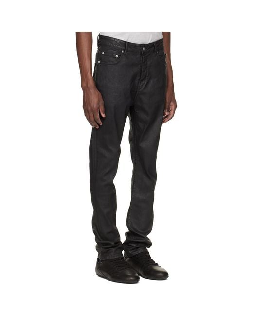 Rick Owens Black Temple Detroit Cut Jeans for men