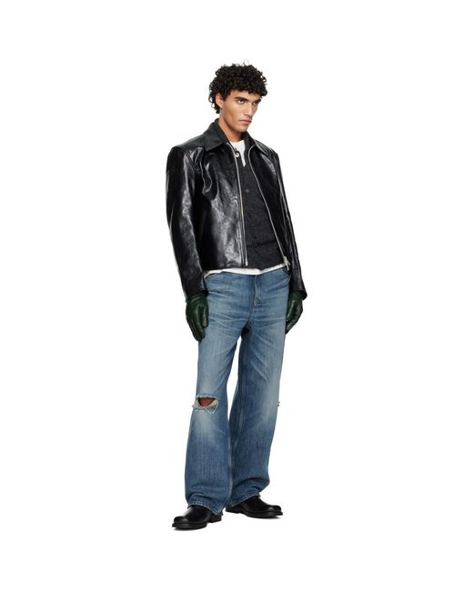 Our Legacy Black Mini Leather Jacket for men