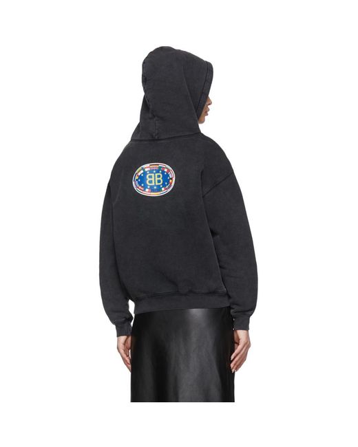 balenciaga logo hoodie grey