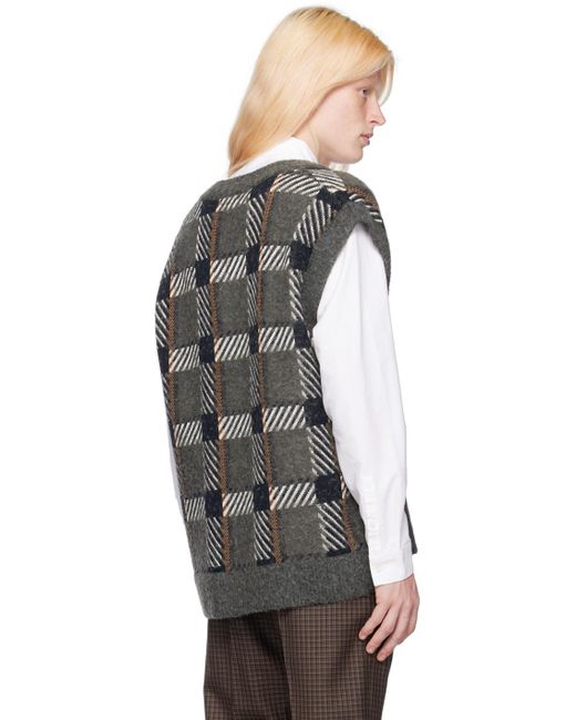 Fred Perry Black Gray Glitch Vest for men