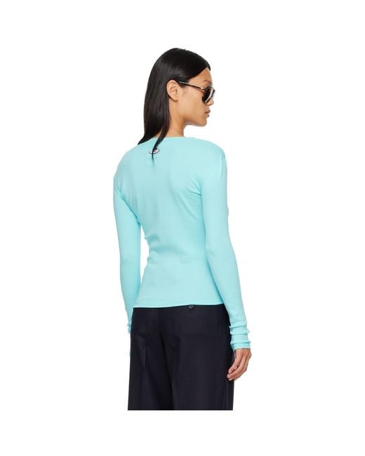 HOMMEGIRLS Blue Fruit Of The Loom Edition Long Sleeve Slim T-Shirt