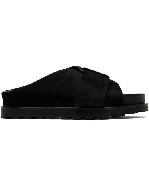 Jil Sander Black Velcro Sandals for men