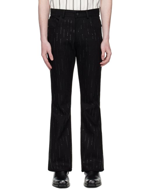 Ernest W. Baker Black Embellished Rain Appliqué Trousers for men