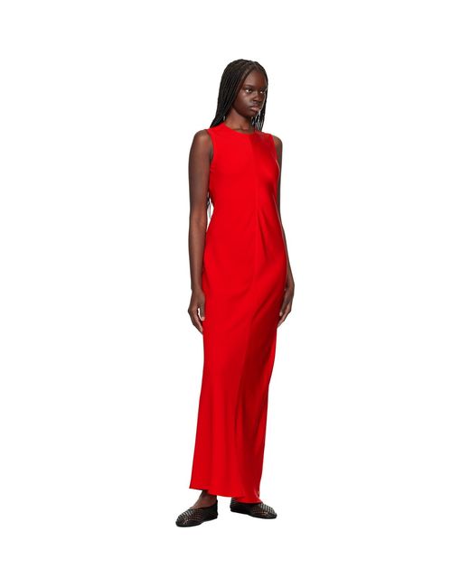 AMI Red Straight Maxi Dress