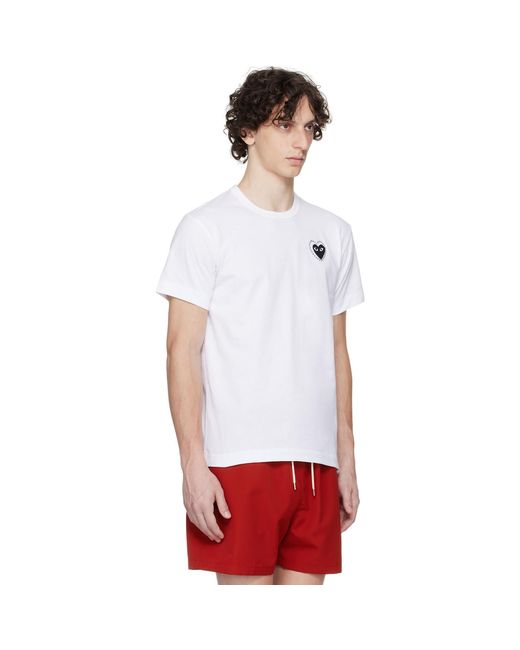 COMME DES GARÇONS PLAY White Metalstone Heart T-Shirt for men