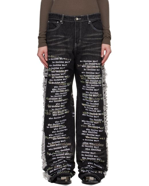 Who Decides War Black Ultra Flare Jeans for men
