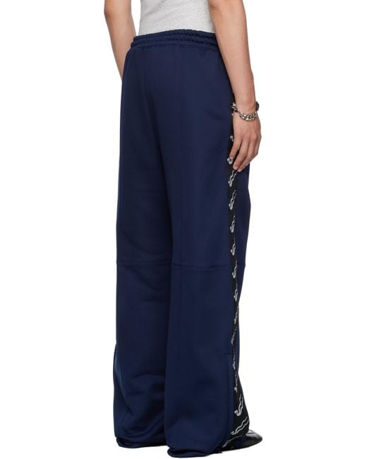 Lu'u Dan Blue Stacked Track Sweatpants for men