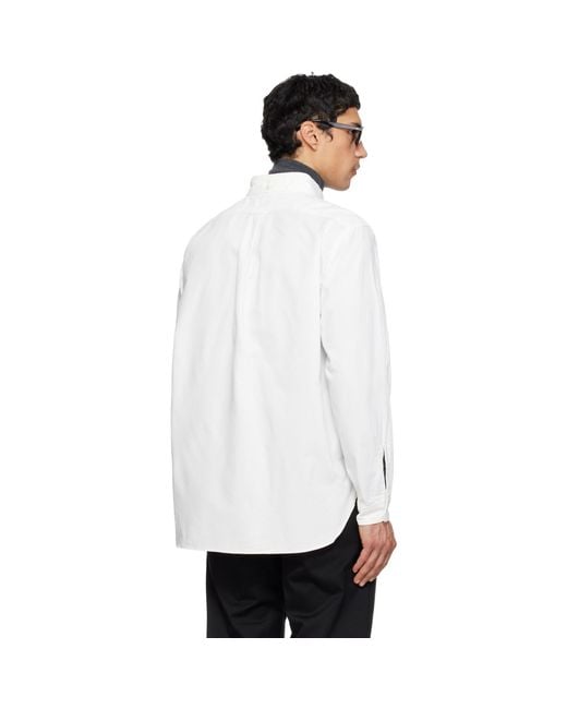 Nanamica White Off- Button Down Wind Shirt for men