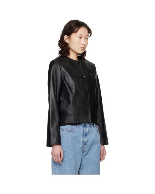 Loulou de Saison Black Raho Plongé Leather Jacket