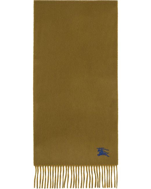 Burberry Green Khaki Cashmere Scarf
