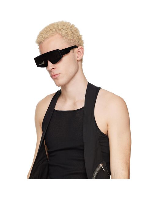 Rick Owens Black Temple Phleg Sunglasses for men