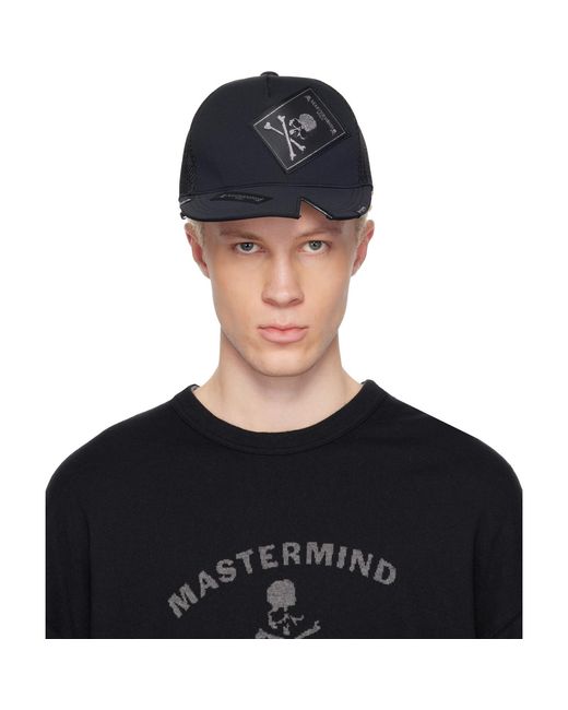 MASTERMIND WORLD Black Mw Tagged Cap for men