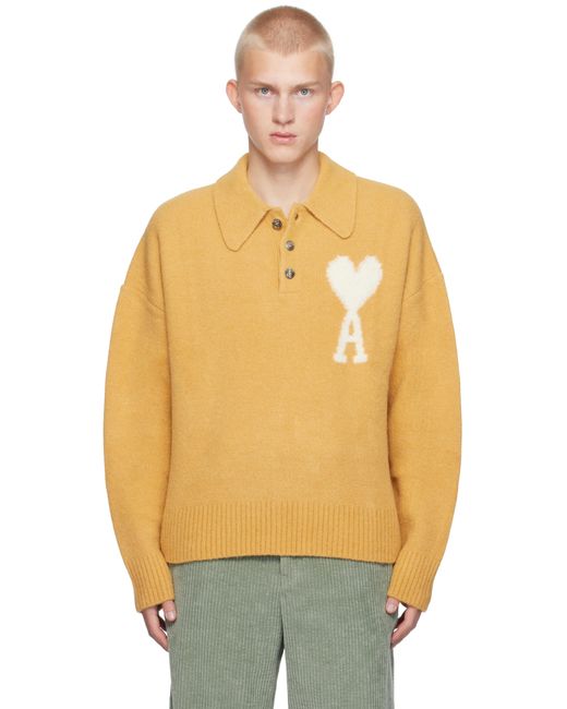 ami paris ami de coeur ニットポロ　セーター Ami De Coeur セーター ブラック/レッド | AMI PARIS
