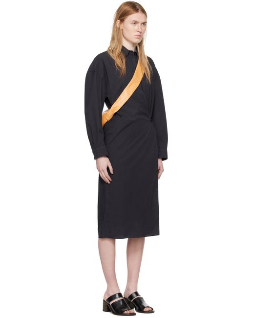 Lemaire Black Wrap Midi Dress