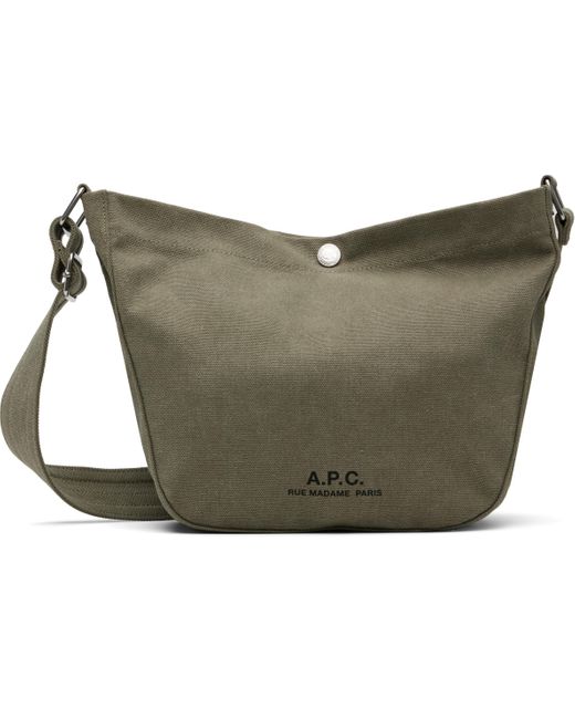 A.P.C. Green Khaki Journal Satchel