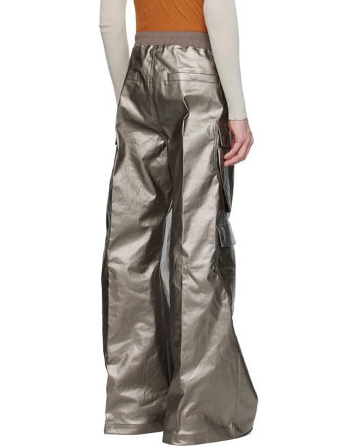 Pantalon cargo gris acier en denim à glissière bela Rick Owens pour homme en coloris Black