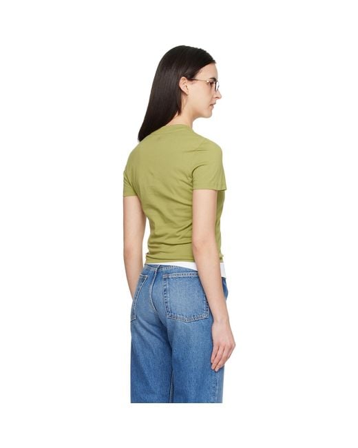 AMI Orange Cotton Ami De Coeur Cropped T-Shirt