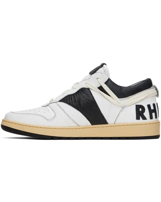 Rhude Black & White Rhecess Low Sneakers for men