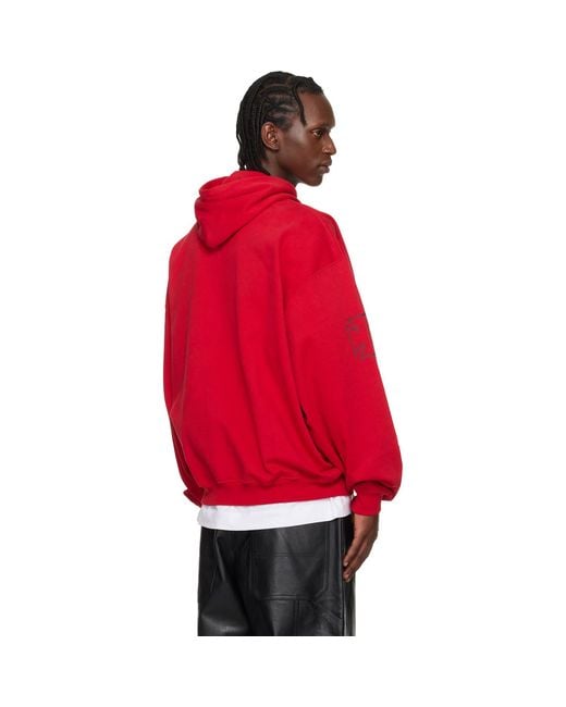 Vetements Red Tripple Biker Cross Logo Hoodie for men