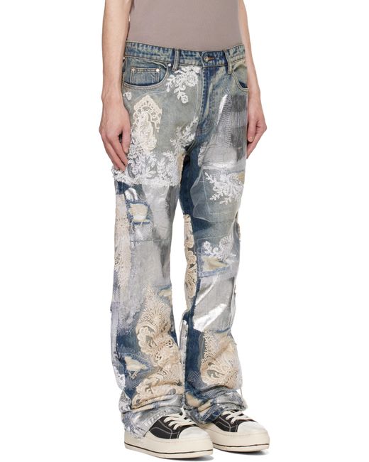 Who Decides War Blue Metal Lace Jeans for men