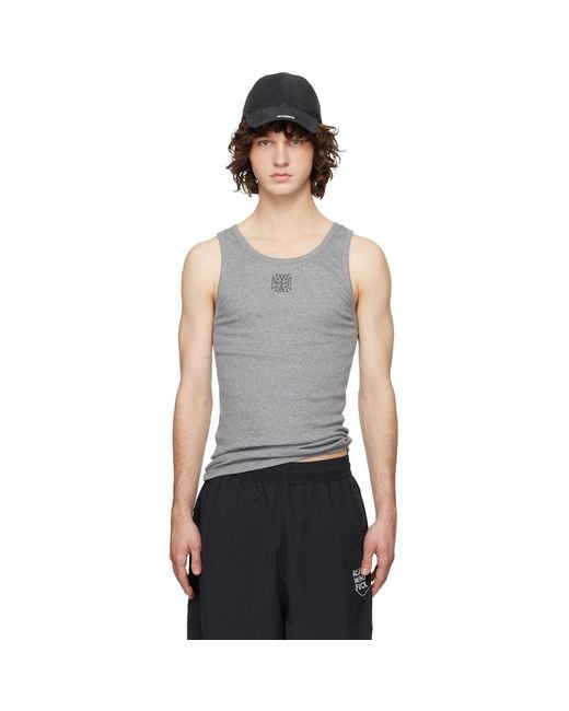 Vetements Black Biker Cross Logo Tank Top for men