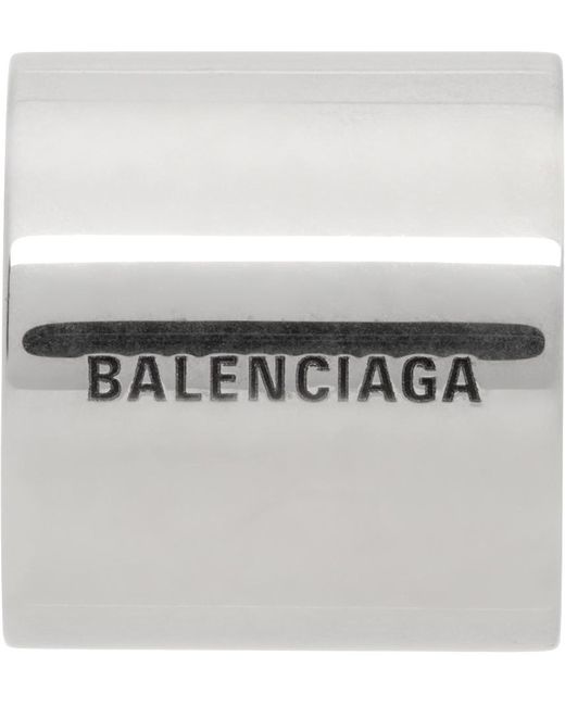 Balenciaga Metallic Silver Garage Single Ear Cuff for men