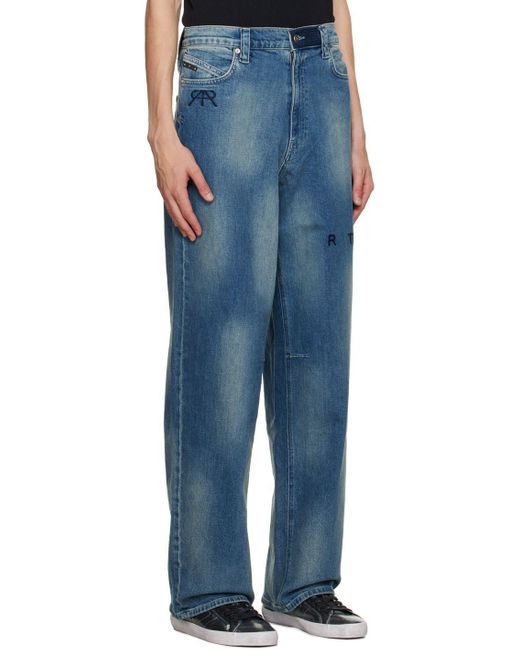 RTA Blue Wide Leg Jeans for Men Lyst